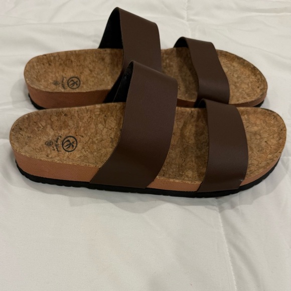 Kona Wind Brown Cork Sandals Women’s Size 10 - Picture 3 of 5